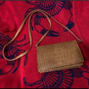 Brown Snake Print Cross Body/Clutch Convertible